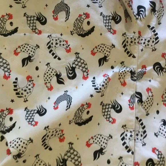 Unique Vintage rooster  print  pants and top set size 3x and 2x  New (fits 2x) - Picture 5 of 7